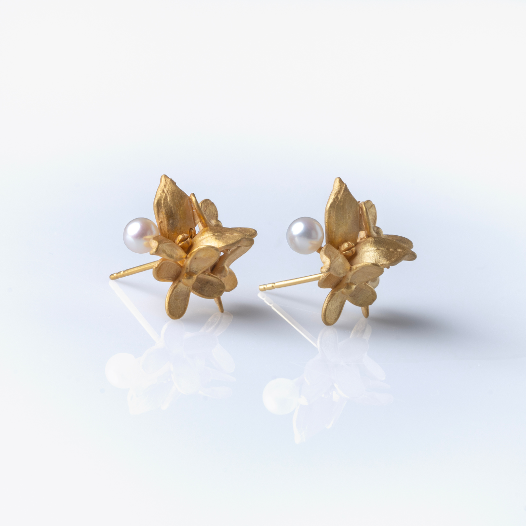 Dreamer Flowers and Pearls Earrings - Small