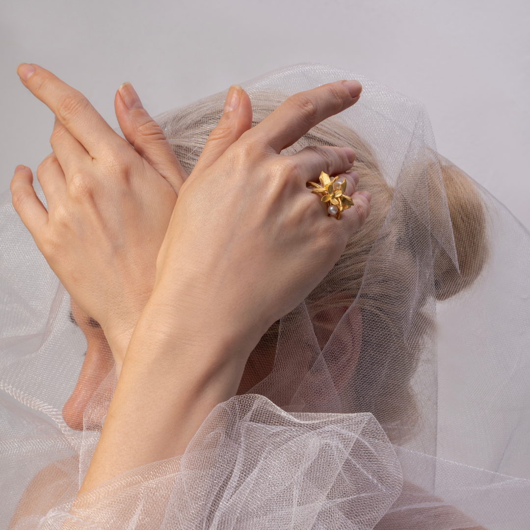 Dreamer Flowers & Pearls Ring