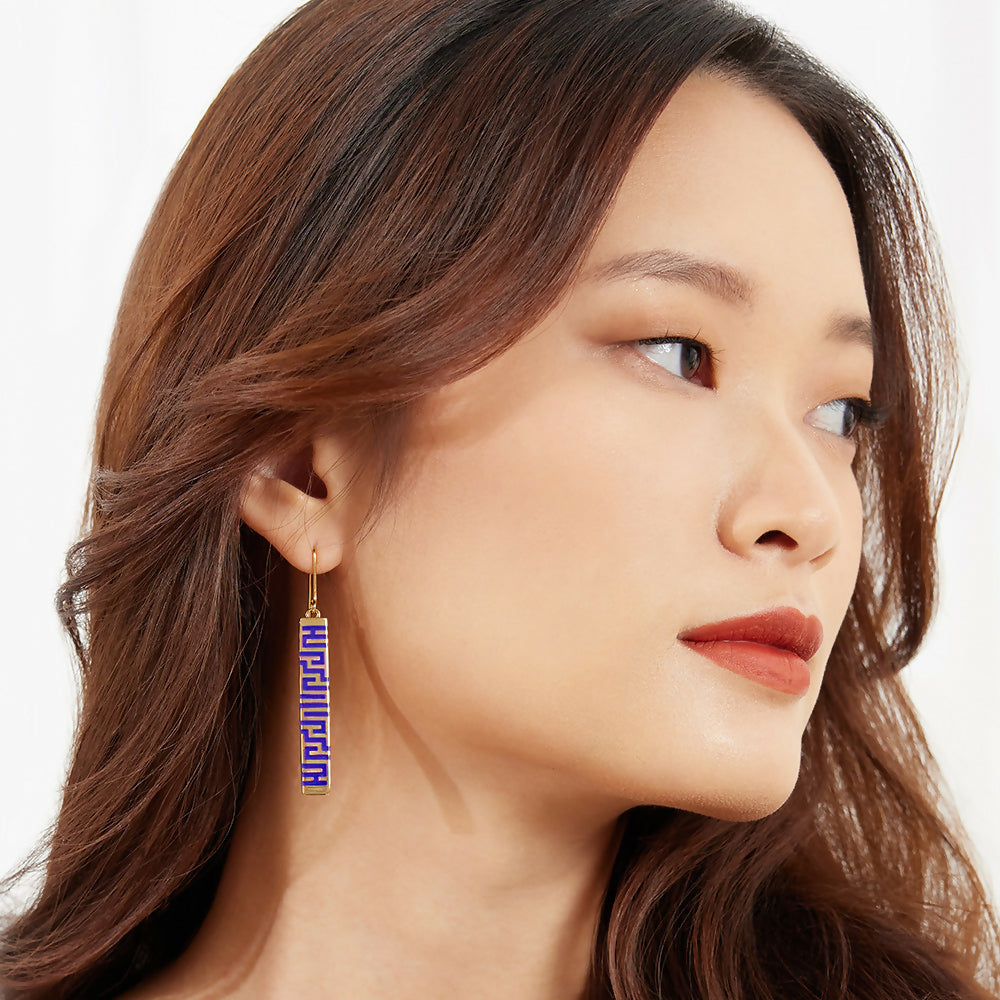 Ban Zu Earrings - Gold - Imperial Blue