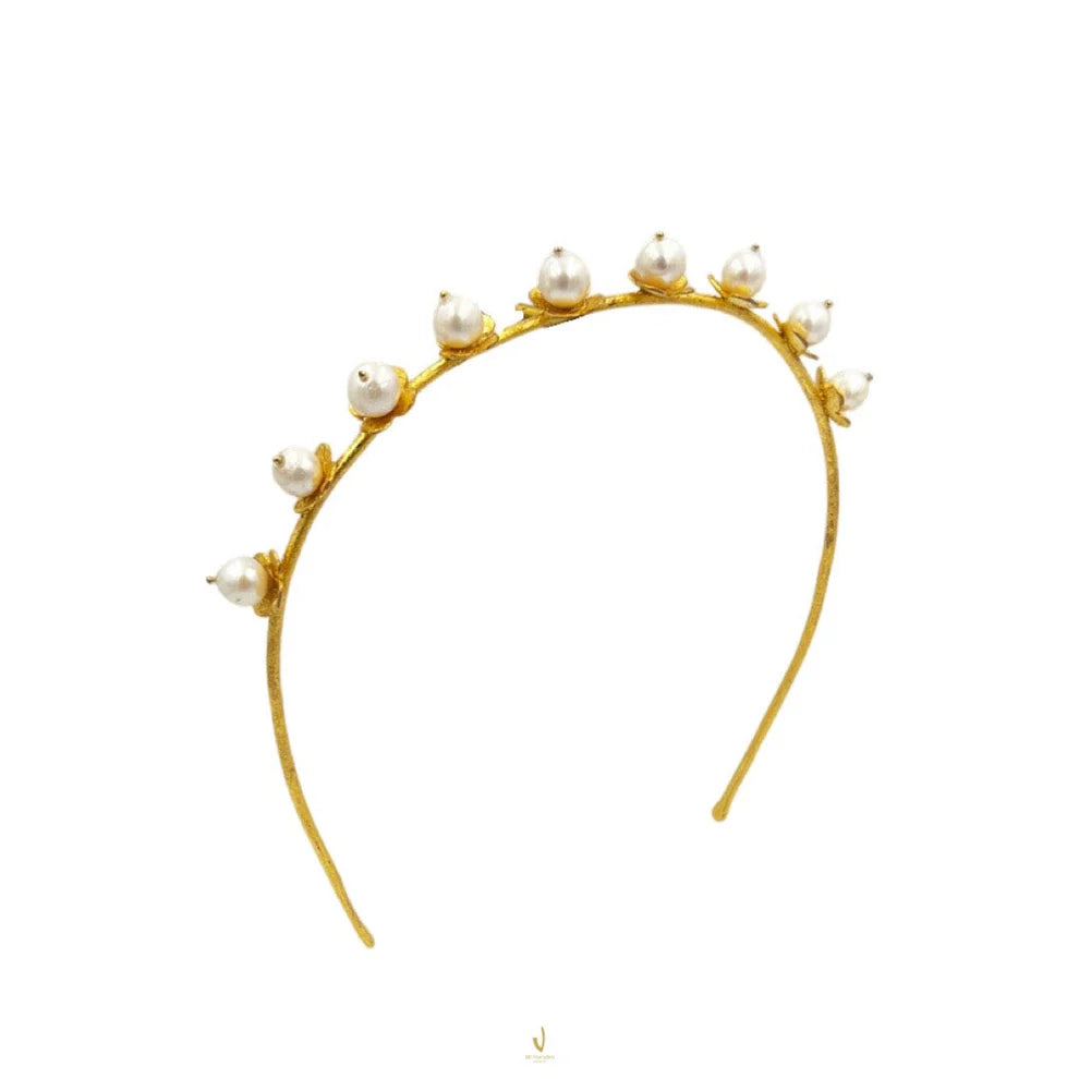 Katie Headband 9 pearls fine band