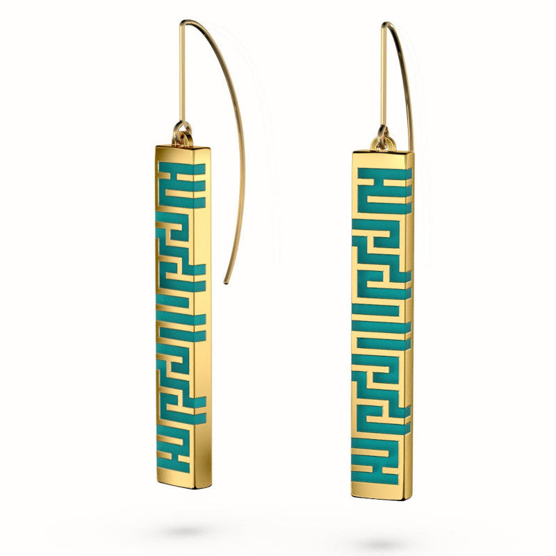 Ban Zu Earrings - Gold - Jade Green