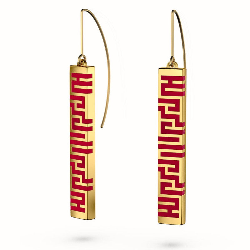 Ban Zu Earrings - Gold - Jade Red