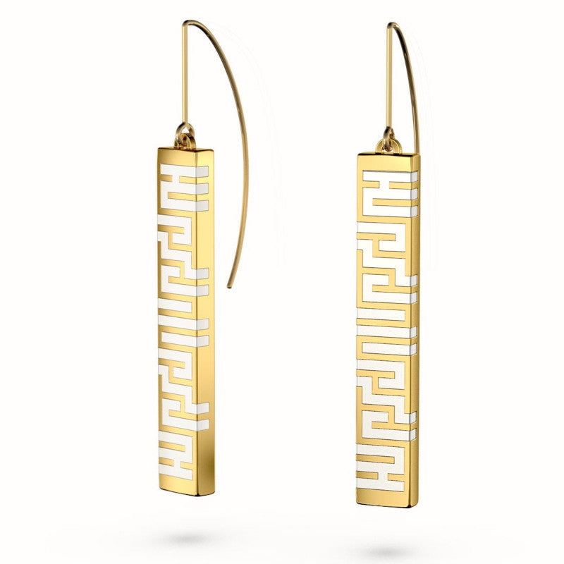 Ban Zu Earrings - Gold - Porcelain White