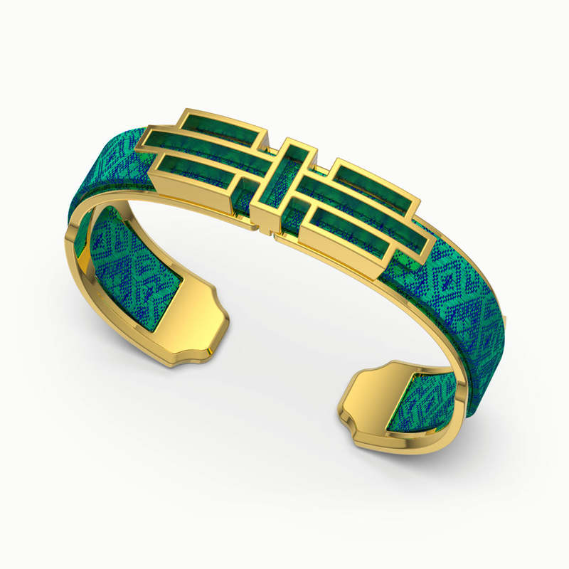 Ban Zu Silk Cuff - Andaman Green