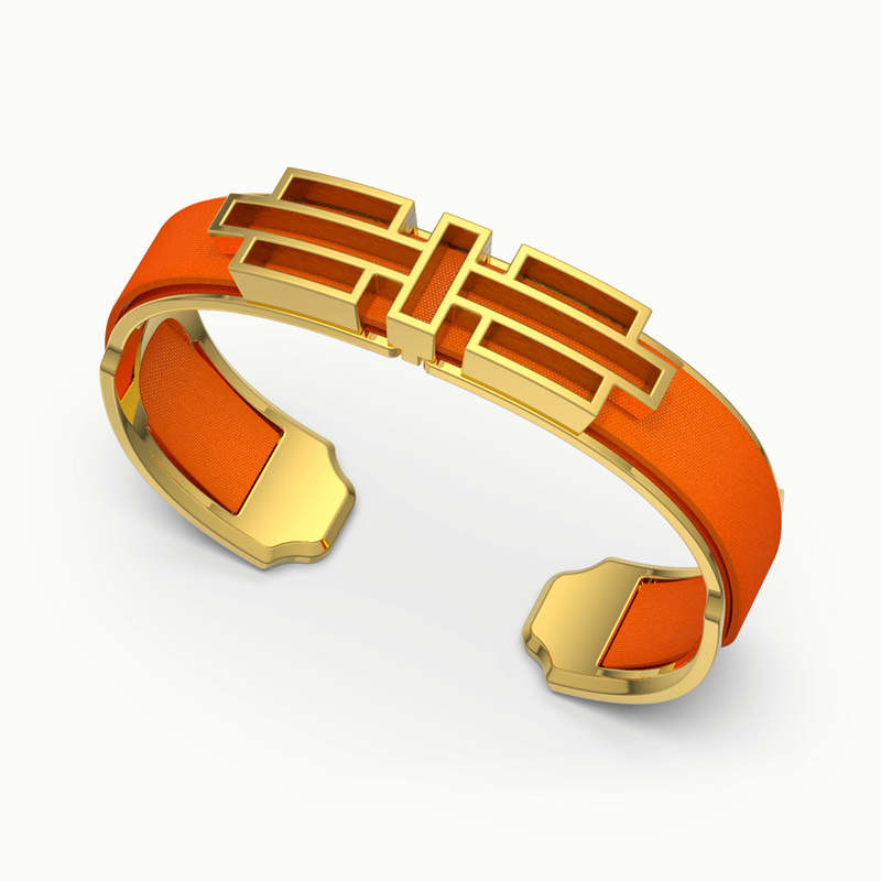 Ban Zu Silk Cuff - Lava Orange