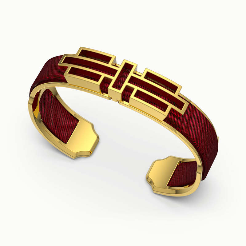 Ban Zu Silk Cuff - Mangosteen Red