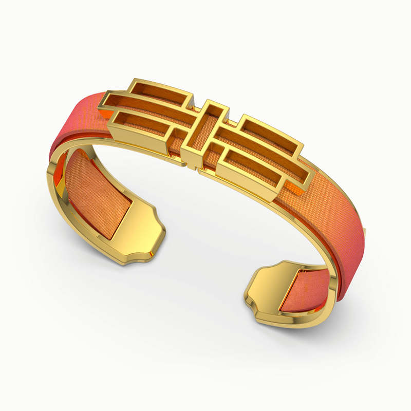 Ban Zu Silk Cuff - Sunset Orange