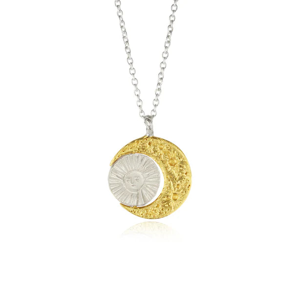 Crescent Moon & Gold Sun Necklace