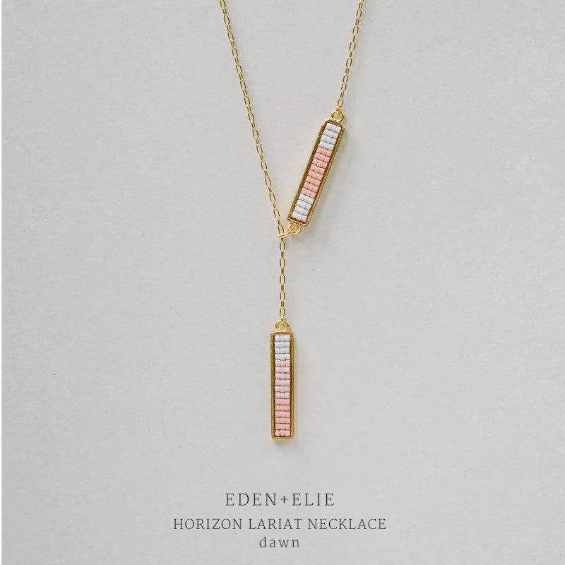 Horizon Lariat Necklace - Dawn Pink