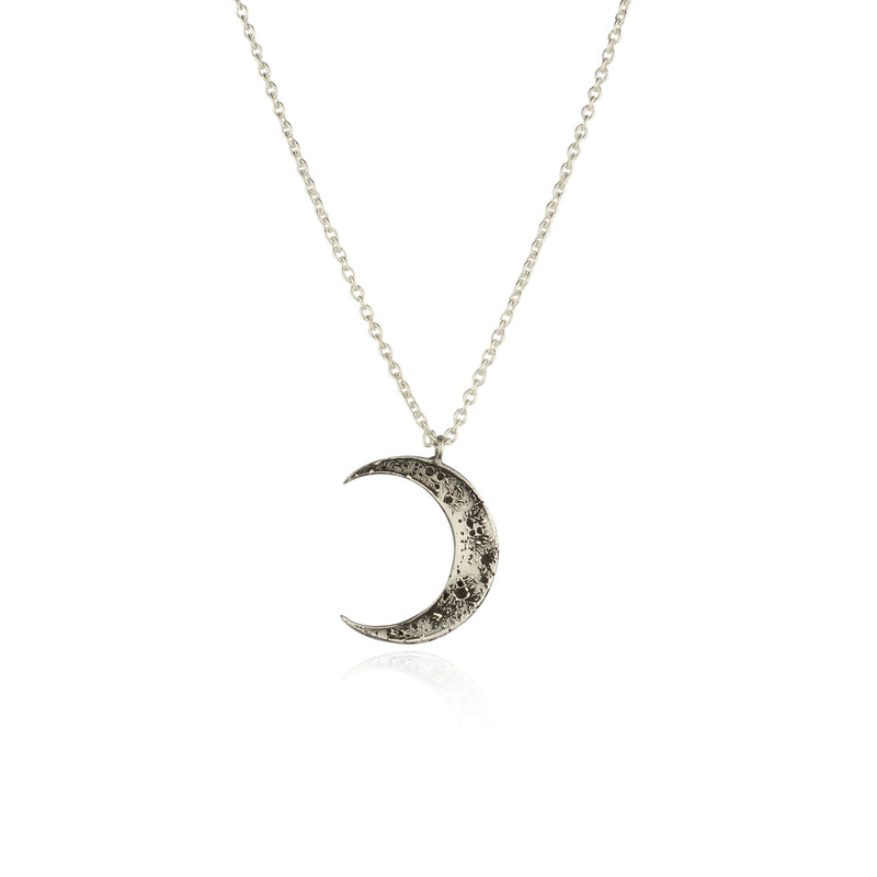 Crescent Moon Necklace - Silver