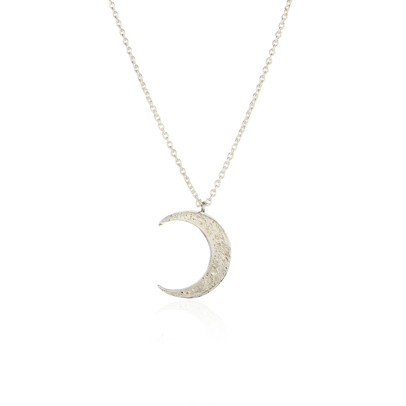 Crescent Moon Necklace - Silver