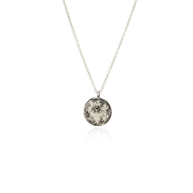 Moon Disc Necklace - Silver