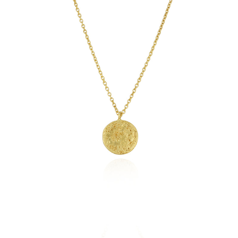 Sun Disc Necklace - Gold Vermeil