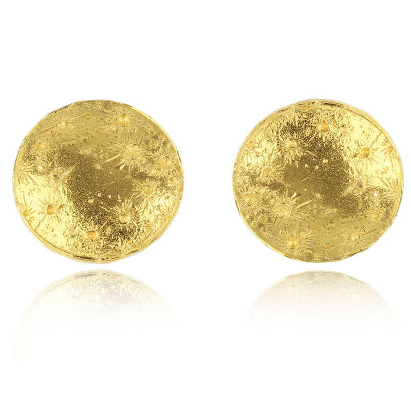 Large Moon Disc Earrings