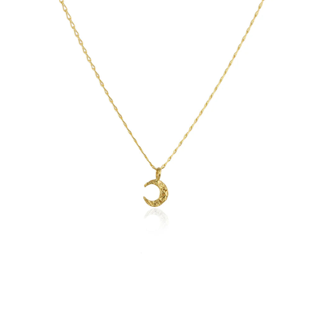 Micro Crescent Moon Necklace - Gold