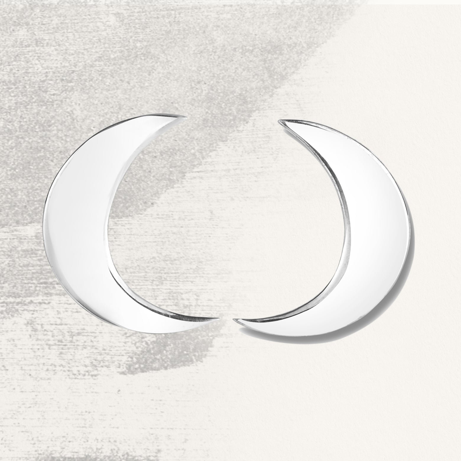 Crescent moon sterling silver earrings